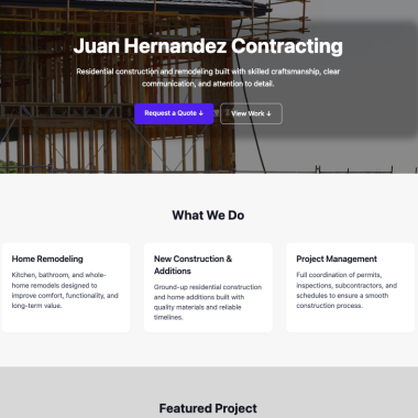 Hernandez Contracting homepage screenshot